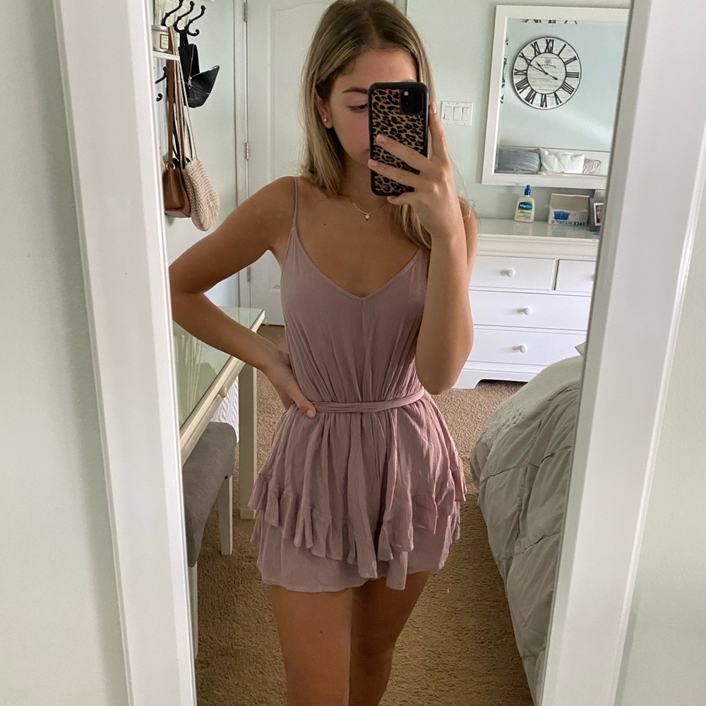 Muted Purple Linen Romper